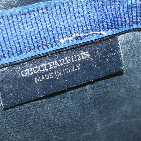 GUCCI Sherry Line GG Canvas Clutch Bag Navy Red Auth ai590 - Picture 12 of 16